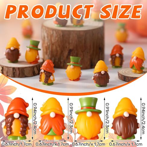40 Pcs Fall Mini Gnomes Figurine Miniature Fall Gnome Resin Statues Thanksgiving Autumn Maple Leaves Pumpkin Mini Resin Gnomes Table Decor for Fall Harvest Indoor Outdoor Garden Plant Pots in Saudi Arabia