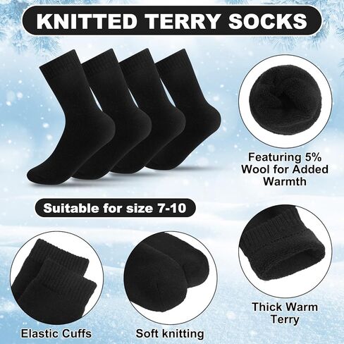 8 Pcs Winter Warm Set for Men Black Knitted Beanie Earflap Cap Touchscreen Half Finger Glove Scarf Socks in Kuwait