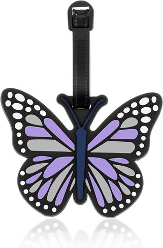 Funny Butterfly Luggage Tags for Suitcases - Purple Cute Butterfly Luggage Tag, Unique Identifiers Novelty Tag Markers for Women Men Travel Bags in Saudi Arabia