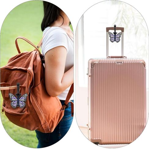 Funny Butterfly Luggage Tags for Suitcases - Purple Cute Butterfly Luggage Tag, Unique Identifiers Novelty Tag Markers for Women Men Travel Bags in Saudi Arabia