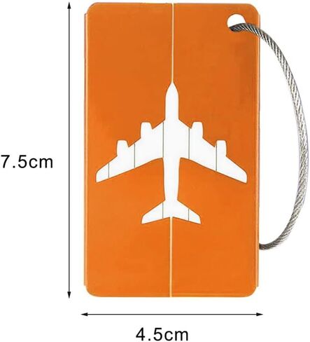 6 Pcs Luggage Tag, 7.5x4.5cm Aluminum Luggage Tag for Suitcases with Stainless Steel Loop, Suitcase Tags Bag Tags for Luggage (Gold, Purple, Silver, Black, Blue, Red) in Saudi Arabia