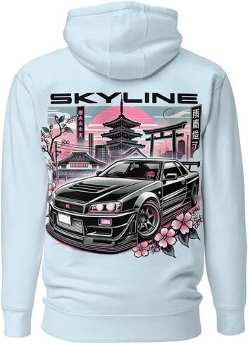 Black R34 GT-R Skyline hoodie for 90s JDM Fans Japanese Tuner Car Culture Drip GTR pullover in Saudi Arabia