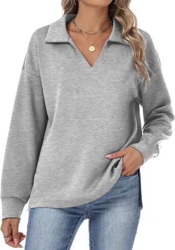 Womens Sweatshirts Airlayer Tunic Tops Long Sleeve Hoodies V Neck Loose Pullover Sweaters 2025 Fall Fashion Outfits in Saudi Arabia