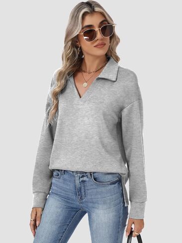 Womens Sweatshirts Airlayer Tunic Tops Long Sleeve Hoodies V Neck Loose Pullover Sweaters 2025 Fall Fashion Outfits in Saudi Arabia