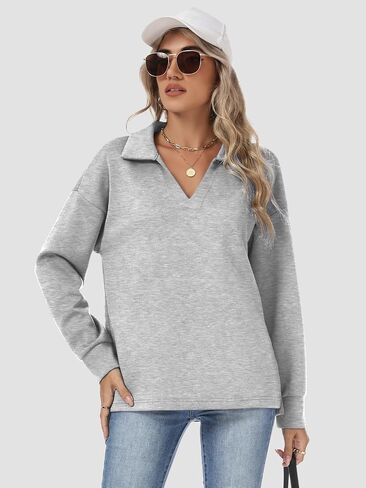 Womens Sweatshirts Airlayer Tunic Tops Long Sleeve Hoodies V Neck Loose Pullover Sweaters 2025 Fall Fashion Outfits in Saudi Arabia