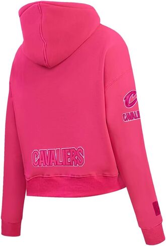 Womens NBA Classic Triple Pink Cropped Pullover Hoodie in Saudi Arabia