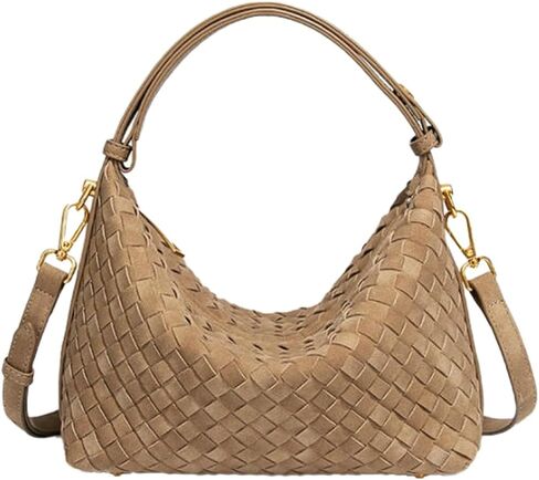 Women's Suede Woven Bag Shoulder Tote Purse Retro Crossbody Handbag Clutch Woven Tote Bag Slouchy Crescent Satchel in Kuwait