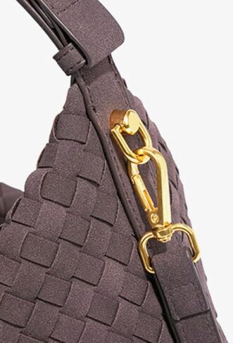 Women's Suede Woven Bag Shoulder Tote Purse Retro Crossbody Handbag Clutch Woven Tote Bag Slouchy Crescent Satchel in Kuwait