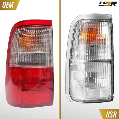 USR 93-98 T100 أضواء إشارة الانعطاف - الزاوية الأمامية + مصابيح إشارة الانعطاف الممتصة للصدمات لشاحنة بيك اب Toyota T-100 1993-1998 (إجمالي 4 قطع متطابقة، جميع العدسات الشفافة و4 لمبات كهرمان متضمنة) in Kuwait