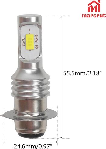 2 قطعة لمبة أمامية LED تناسب Yamaha Kodiak 450 4x4 YFM450 YFM400 2003-2020، ملحقات مصابيح الضباب LED، H6 H6M P15D 12-24V حجم صغير، لرينو 660 700 دراجة نارية ATV، ترقية السطوع 6000K أبيض in Saudi Arabia
