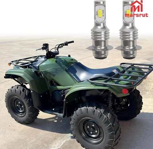 2 قطعة لمبة أمامية LED تناسب Yamaha Kodiak 450 4x4 YFM450 YFM400 2003-2020، ملحقات مصابيح الضباب LED، H6 H6M P15D 12-24V حجم صغير، لرينو 660 700 دراجة نارية ATV، ترقية السطوع 6000K أبيض in Saudi Arabia