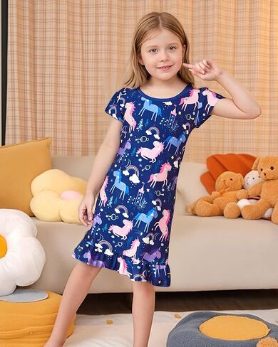 LQSZ Girls Nightgown Casual Dress Sleepwear 3-10 Years Pajamas Nightgowns for Little Girls in Kuwait