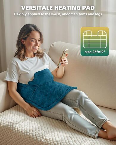Graphene-Infused Heating Pad for Neck and Shoulders and Back Pain Relief,Upgraded Weighted 3X Deeper Heat Therapy Wrap with 6 Temperature Settings & 4 Auto-Off Timers,Large Heated Wrap, 23"x19" in Kuwait