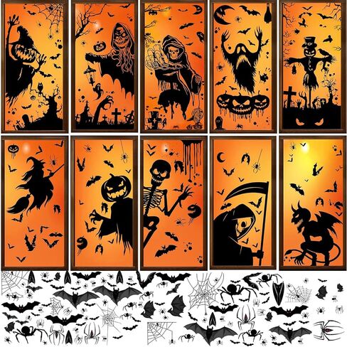 Halloween Decorations Window Clings, Halloween Window Silhouette, Stickers, 2025 in Saudi Arabia
