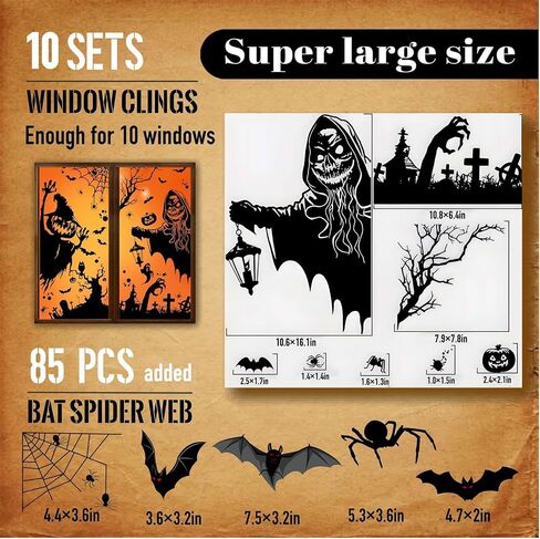 Halloween Decorations Window Clings, Halloween Window Silhouette, Stickers, 2025 in Saudi Arabia