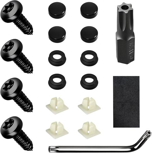 4 مجموعات من مجموعات براغي لوحة الترخيص المضادة للسرقة، مثبتات لوحة الترخيص، مثبتات مسامير أمان مقاومة للصدأ من الفولاذ المقاوم للصدأ، براغي M6 (1/4 بوصة) مقاومة للعبث لتركيب حامل الإطار الخلفي الأمامي in Kuwait