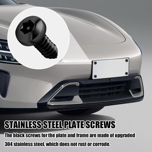 4 Set Anti Theft License Plate Screws Kits, License Plate Fasteners, Stainless Steel Rustproof Security Bolts Fasteners, M6 (1/4") Tamper Proof Screws for Front Rear Frame Holder Mounting in Kuwait