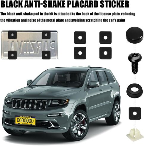 4 Set Anti Theft License Plate Screws Kits, License Plate Fasteners, Stainless Steel Rustproof Security Bolts Fasteners, M6 (1/4") Tamper Proof Screws for Front Rear Frame Holder Mounting in Kuwait