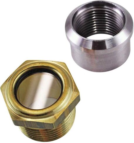 Motorcycle Brass Sight Site Glass Style External Fuel Gauge Gage - 3/4" NPT Steel Bung - DIY Builders KIT - Chopper Bobber Cafe Racer Harley (12GA) in Saudi Arabia