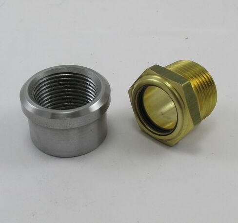 Motorcycle Brass Sight Site Glass Style External Fuel Gauge Gage - 3/4" NPT Steel Bung - DIY Builders KIT - Chopper Bobber Cafe Racer Harley (12GA) in Saudi Arabia
