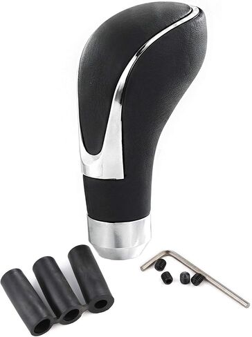 Arenbel Car Leather Gear Stick Shifter Lever Handle Type R Shift Grip Knob Fit Most Manual Auto Transmissions, Black in Saudi Arabia
