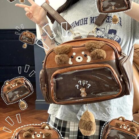 Ita Bag Plush Red Panda Kawaii Pin Display Backpack Crossbody Waterproof New Season Spring in Saudi Arabia