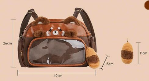 Ita Bag Plush Red Panda Kawaii Pin Display Backpack Crossbody Waterproof New Season Spring in Saudi Arabia
