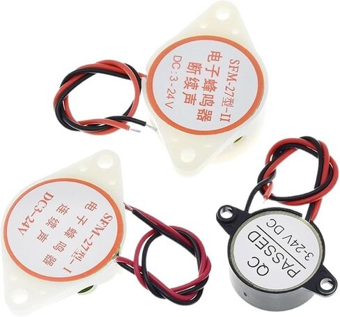 2PCS 95DB Alarm High-Decibel DC 3-24V 12V Electronic Buzzer Beep Alarm Intermittent Continuous Beep Car Van SFM-27(SFM-27II) in Saudi Arabia