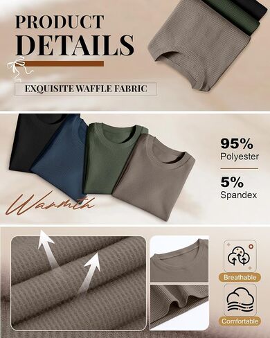 3 Pack Women's 3/4 Sleeve Waffle Knit Tops Oversized Crewneck T-Shirts Loose Casual Blouses Side Split Tees in Saudi Arabia