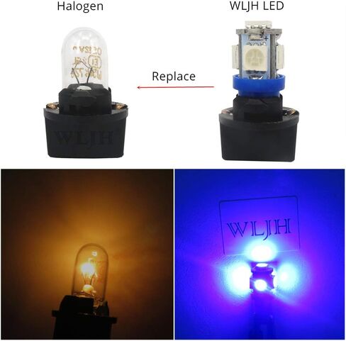 WLJH 10 حزمة قاعدة الدوائر المطبوعة T10 194 168 مصباح LED PC194 PC195 PC160 PC161 PC168 لوحة قياس لوحة القيادة لوحة القيادة السيارات متعددة الأغراض لمبة الضوء الأزرق in Kuwait