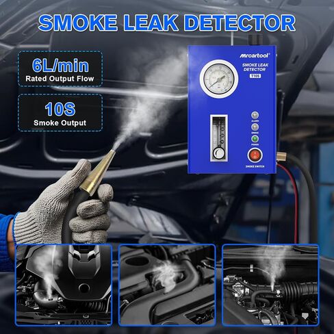 جهاز دخان EVAP للسيارات من MR CARTOOL T130، جهاز كشف تسرب نظام أنابيب وقود السيارة ثنائي الوضع 12 فولت مع مستوى الزيت ومقياس تدفق قابل للتعديل لجميع المركبات in Kuwait
