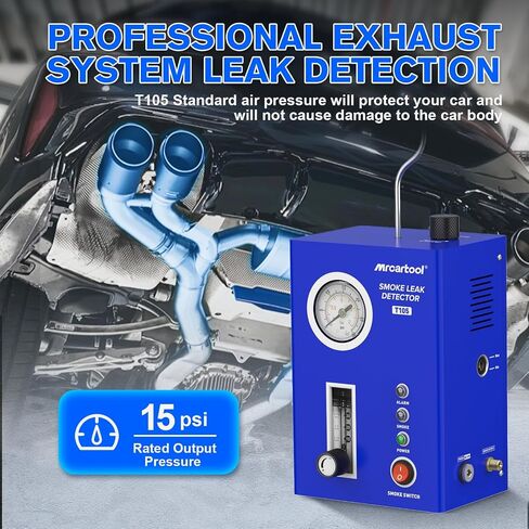 جهاز دخان EVAP للسيارات من MR CARTOOL T130، جهاز كشف تسرب نظام أنابيب وقود السيارة ثنائي الوضع 12 فولت مع مستوى الزيت ومقياس تدفق قابل للتعديل لجميع المركبات in Kuwait