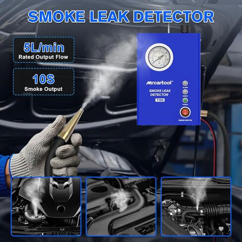 MR CARTOOL T130 Automotive EVAP Smoke Machine, Dual Mode 12V Car Fuel Pipe System Leak Tester Detector with Oil Level and Adjustable Flowmeter for All Vehicles in Kuwait