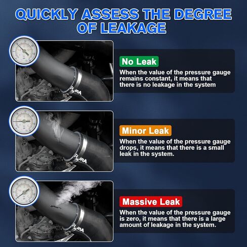 MR CARTOOL T130 Automotive EVAP Smoke Machine, Dual Mode 12V Car Fuel Pipe System Leak Tester Detector with Oil Level and Adjustable Flowmeter for All Vehicles in Kuwait