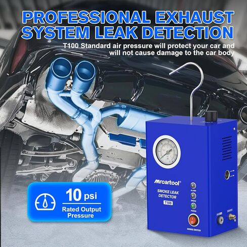MR CARTOOL T130 Automotive EVAP Smoke Machine, Dual Mode 12V Car Fuel Pipe System Leak Tester Detector with Oil Level and Adjustable Flowmeter for All Vehicles in Kuwait