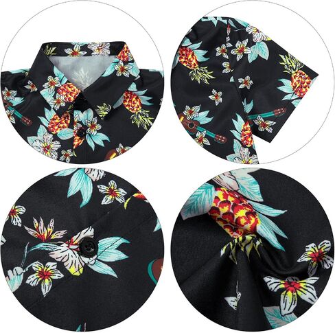 Hawaiian Dad and Son Matching Shirts - Floral Short Sleeve Button Down Shirt Summer Family Vacation Boy Fathers Gift Set in Saudi Arabia