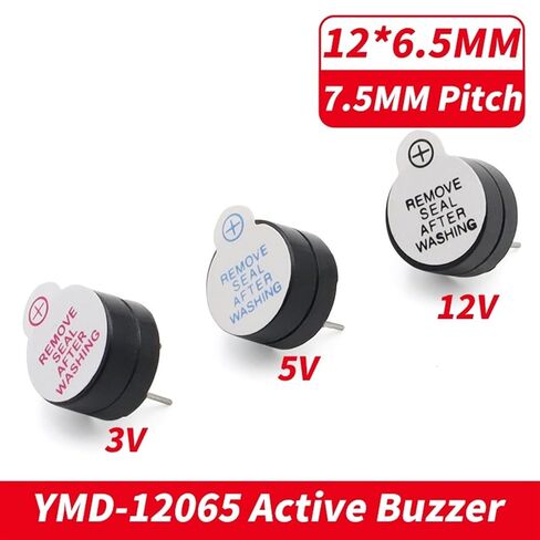 10pcs/lot 3V 5V 12V Active Buzzer 12065 Magnetic Long Continous Beep Tone 12 * 6.5mm YMD12065(10pcs YMD-12065-5V) in Saudi Arabia