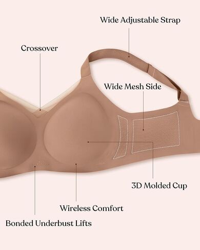 HSIA Bra for Women No Underwire - Full Coverage Crossover Seamless Bra with Support Comfort, Small to Plus Size in Kuwait