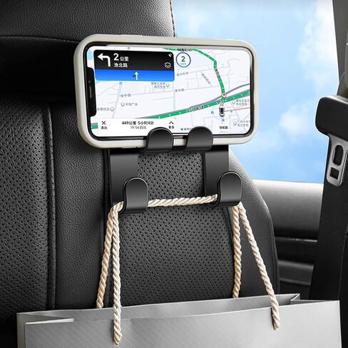 1 Piece 2 - in - 1 Car Headrest Hook (Black): Ideal Front - Seat Organizer for Groceries, Purses & Umbrellas in Saudi Arabia