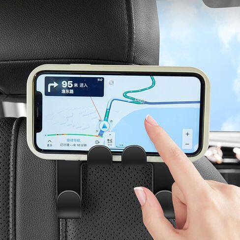 1 Piece 2 - in - 1 Car Headrest Hook (Black): Ideal Front - Seat Organizer for Groceries, Purses & Umbrellas in Saudi Arabia