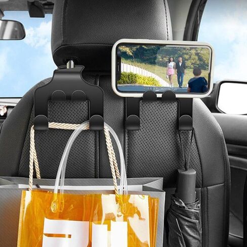 1 Piece 2 - in - 1 Car Headrest Hook (Black): Ideal Front - Seat Organizer for Groceries, Purses & Umbrellas in Saudi Arabia