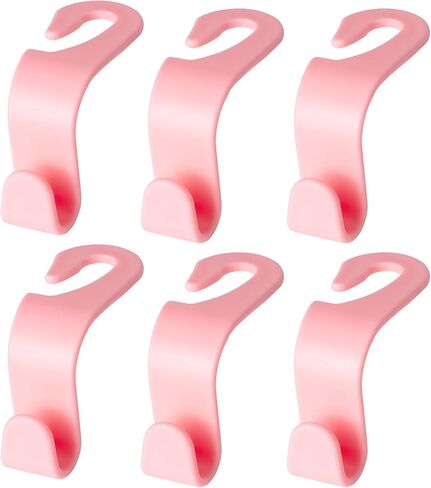 5 Pcs Hooks for Car Seat Headrest Hook, Car Back Seat Headrest Hooks Storage for Automotive Vehicle Cars Accessories Purses Grocery Bags Handbag Coat Umbrella Hanger Holder Organizer（pink） in Kuwait