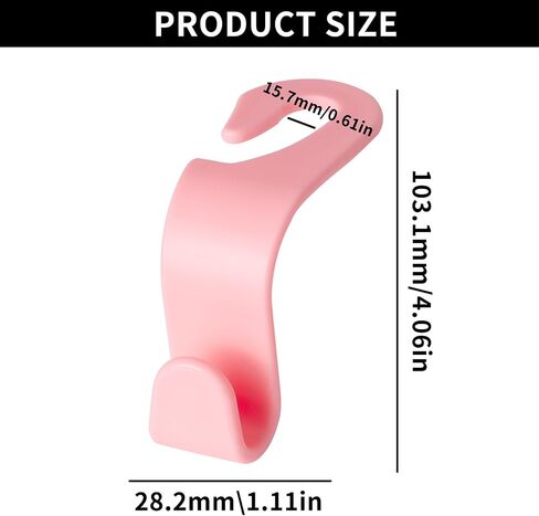 5 Pcs Hooks for Car Seat Headrest Hook, Car Back Seat Headrest Hooks Storage for Automotive Vehicle Cars Accessories Purses Grocery Bags Handbag Coat Umbrella Hanger Holder Organizer（pink） in Kuwait