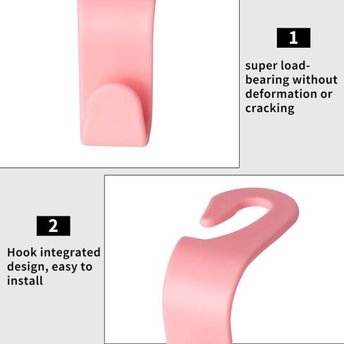 5 Pcs Hooks for Car Seat Headrest Hook, Car Back Seat Headrest Hooks Storage for Automotive Vehicle Cars Accessories Purses Grocery Bags Handbag Coat Umbrella Hanger Holder Organizer（pink） in Kuwait