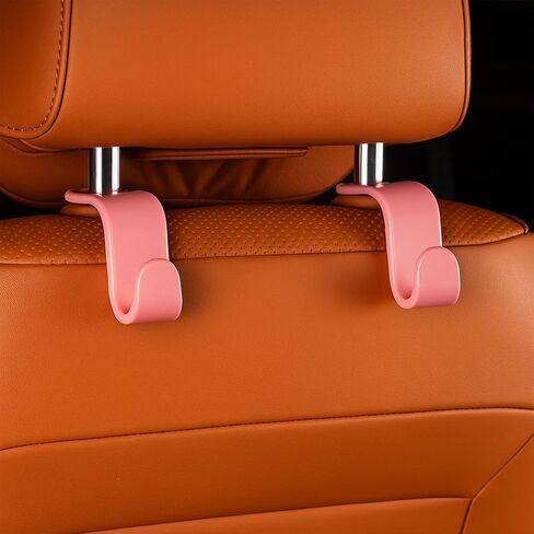 5 Pcs Hooks for Car Seat Headrest Hook, Car Back Seat Headrest Hooks Storage for Automotive Vehicle Cars Accessories Purses Grocery Bags Handbag Coat Umbrella Hanger Holder Organizer（pink） in Kuwait