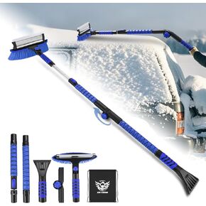 62.4" Foldable Snow Brush and Ice Scrapers for Car Windshield, Adjustable Snow Brush, Extendable Snow Removal Tool with Non-Slip Foam Grip, 180° Pivoting Snow Brush for Car, SUV, Truck in Kuwait