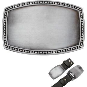 BENECREAT Replacement Belt Buckle, Alloy Western Cowboy Rectangle Belt Buckles, Blank Strap Top with Pin, Fits 4.4cm Strap in Kuwait