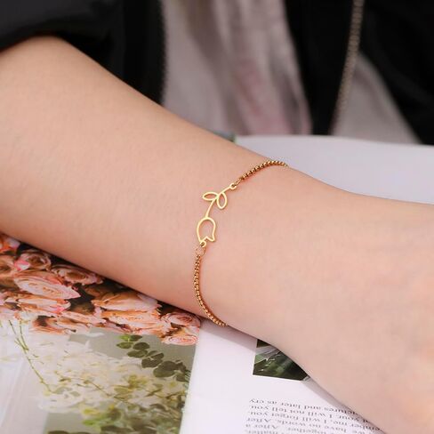 Tulip Charm Bracelet for Women Stainless Steel Dainty Elegant Tulip Flower Bracelets Tulip Jewelry Mother's Day Gifts in Saudi Arabia