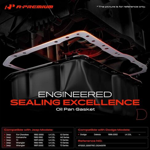 مجموعة حشية زيت المحرك A-Premium 2.5L، متوافقة مع جيب رانجلر 1992-1995، رانجلر 1997-2002، TJ 1997-2002، شيروكي 1992-2000، كومانتش 1992 ودودج داكوتا 1996-2002 in Saudi Arabia