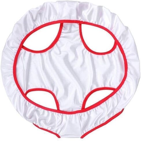 1PC White Matching Couple Underwear with Red Trimmed Edges & Oval Hip-Thigh Cut-Outs - Soft Smooth Skin-Friendly Breathable Fabric for Couples Intimate & Everyday Wear, White in Saudi Arabia